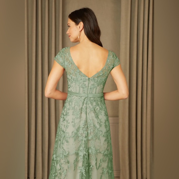 Azazie Sanna in Dusty Green Wedding Guest Mother of the Bride Dress - Picture 2 of 8